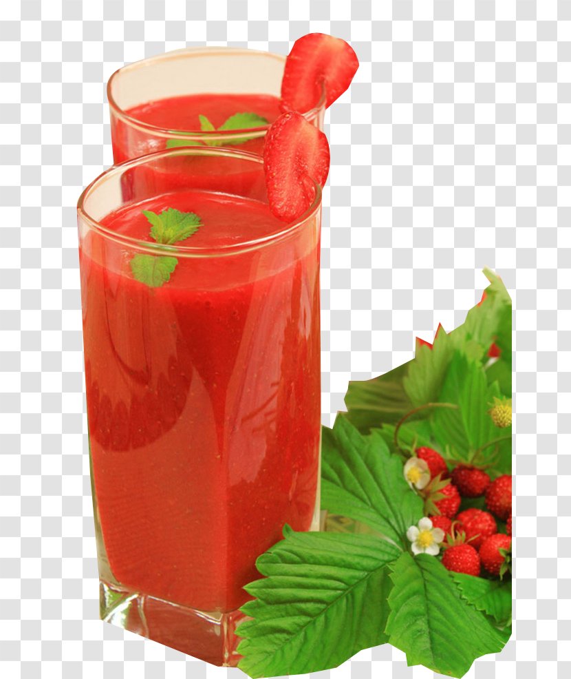 Juice Smoothie Health Shake Drink - Strawberries - Fresh Strawberry Transparent PNG