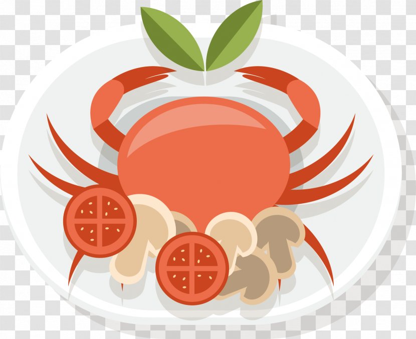 Dish Food Delicacy - Diet - Vector Delicious Crabs Transparent PNG
