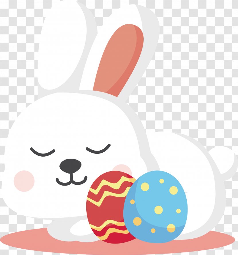 Easter Bunny White Rabbit Egg Illustration - Vertebrate - Design Of Transparent PNG