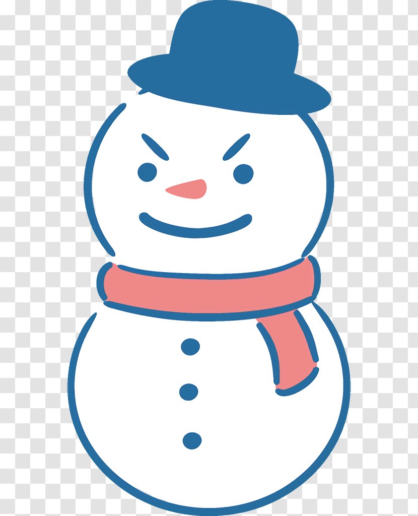 Snowman - Line Art - Smile Transparent PNG