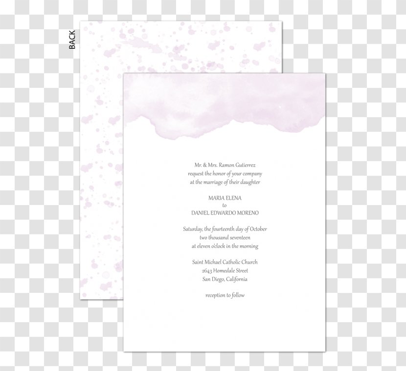 Wedding Invitation Pink M Convite Font - Watercolor Transparent PNG