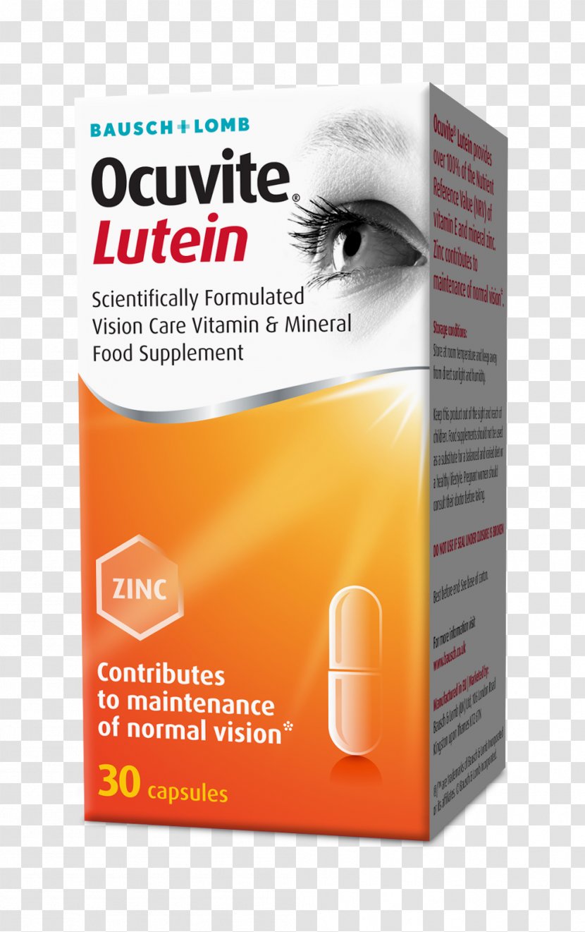 Dietary Supplement Lutein Bausch & Lomb Softgel Capsule - Gel - Lens Transparent PNG