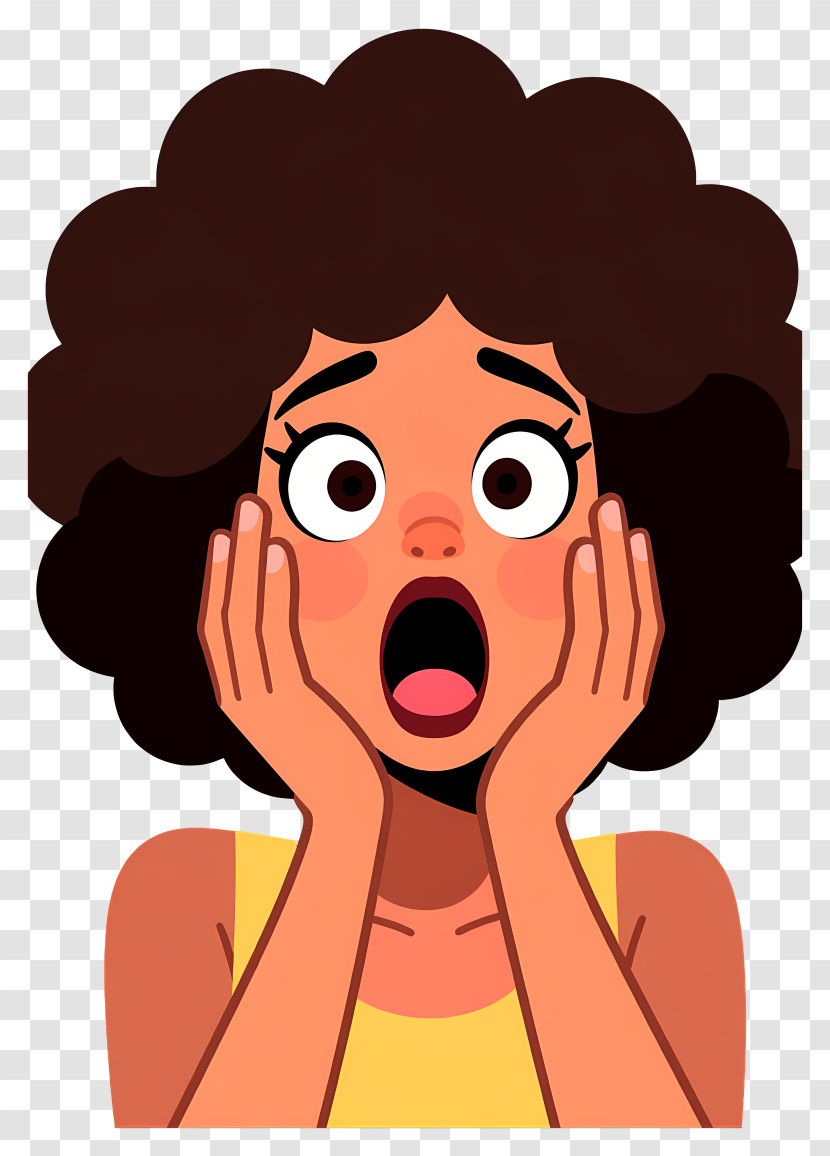 Africa Woman - Afro-Surprised Woman Portrait Transparent PNG