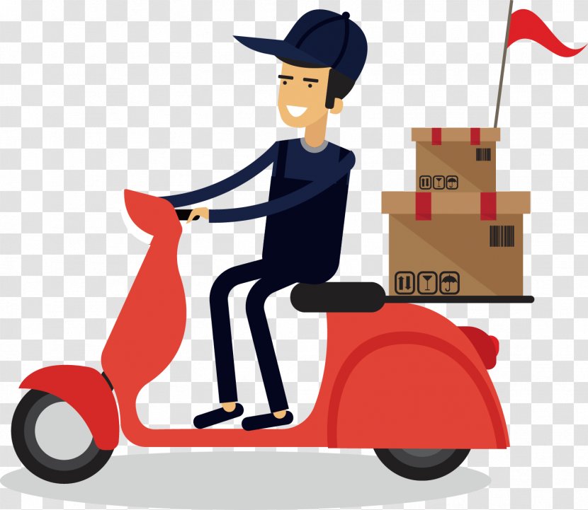 Courier Delivery SF Express - Motorcycle Decoration Vector Material Transparent PNG