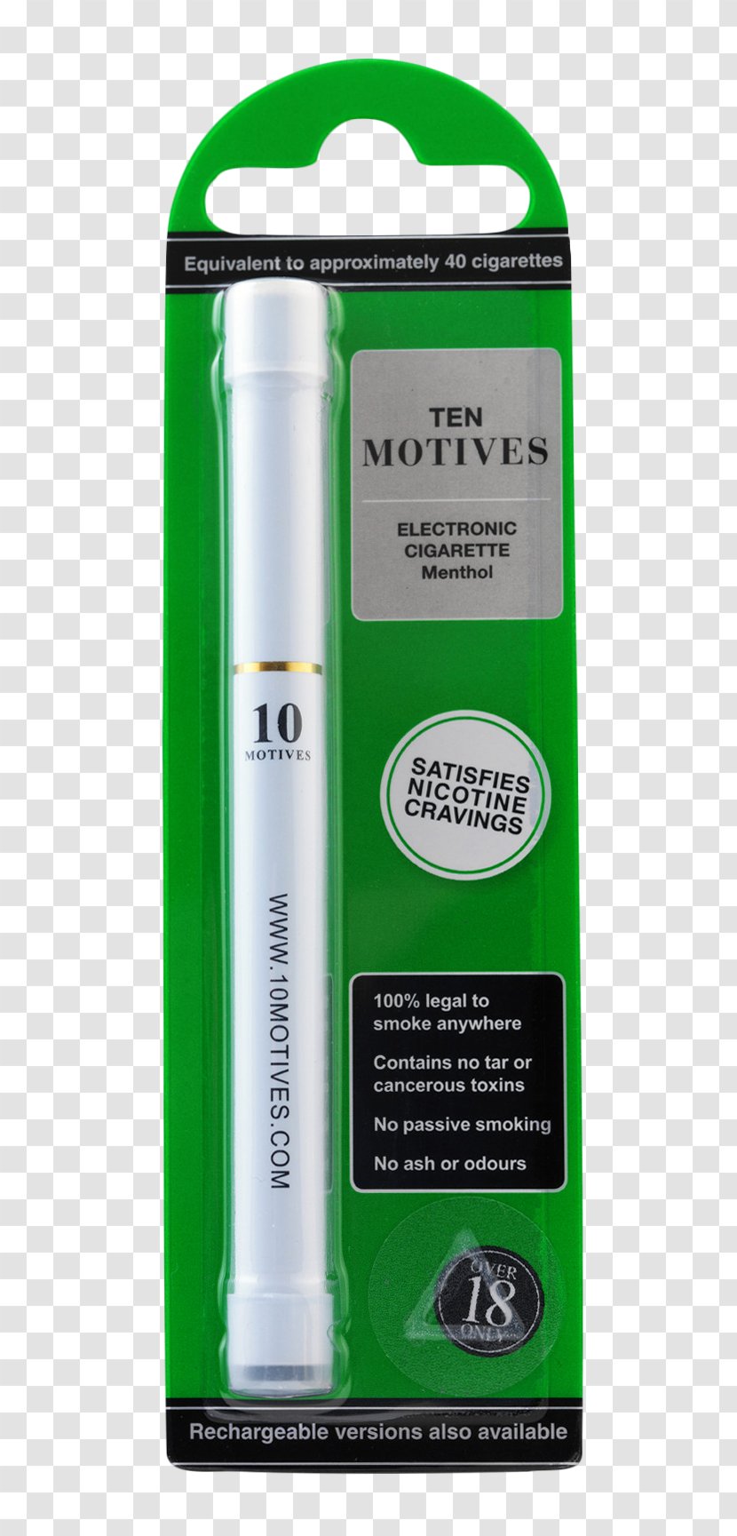 Menthol Cigarette Electronic Ten Motives - Blu Transparent PNG