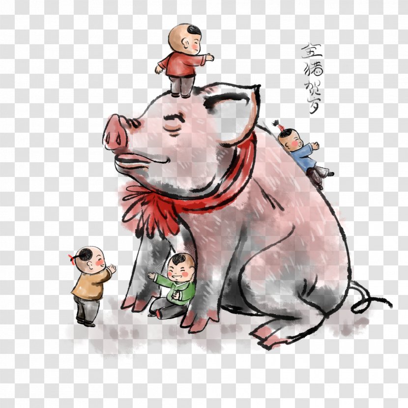 Chinese New Year Pig - Paint Brushes - Animation Humour Transparent PNG