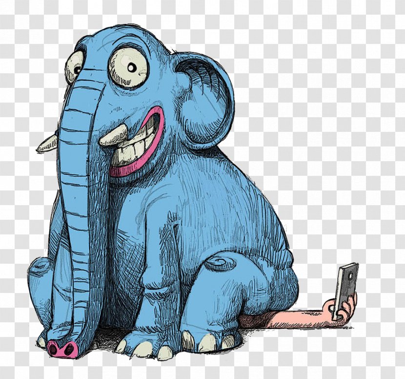 Art Creativity Idea - Cartoon - Blue Elephant Transparent PNG