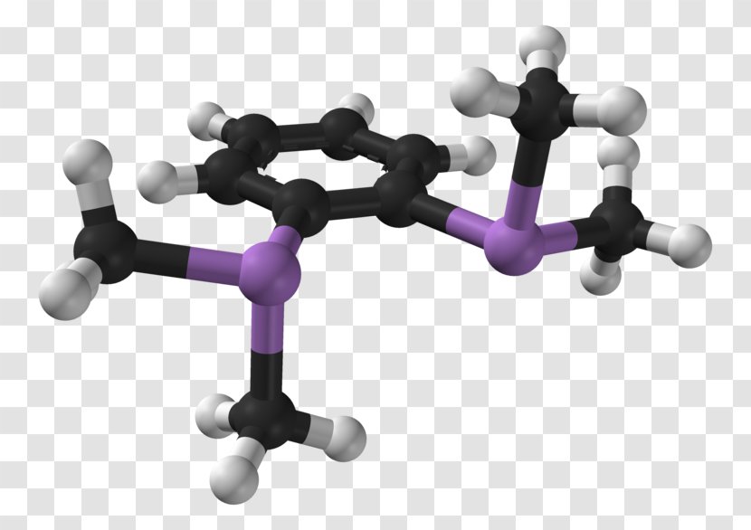 1,2-Bis(dimethylarsino)benzene Chemical Compound Ball-and-stick Model Molecule - Silhouette - Flower Transparent PNG