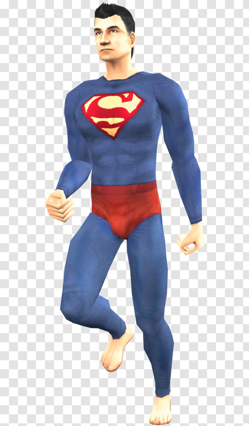 Spandex Outerwear Electric Blue Superman - Fictional Character - Jorel Transparent PNG