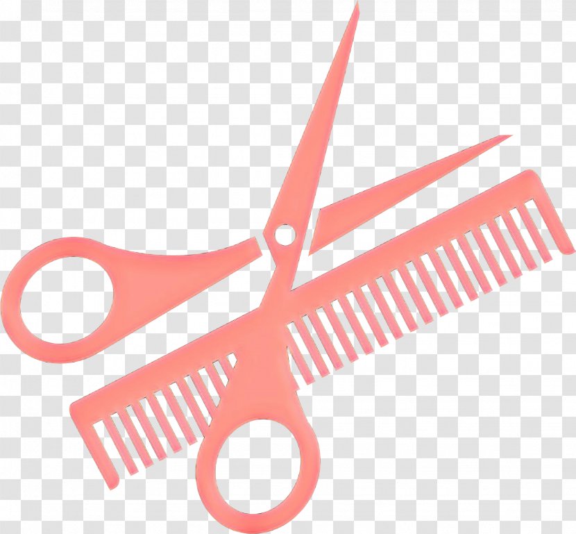 Scissors Pink Line Comb Office Instrument - Supplies - Hair Care Cutting Tool Transparent PNG