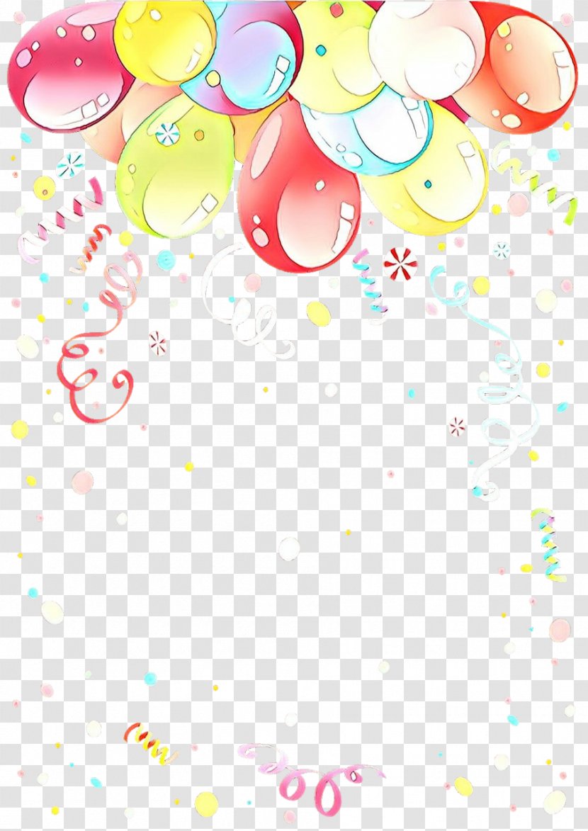 Balloon Confetti Party Supply Clip Art Pattern - Heart Transparent PNG