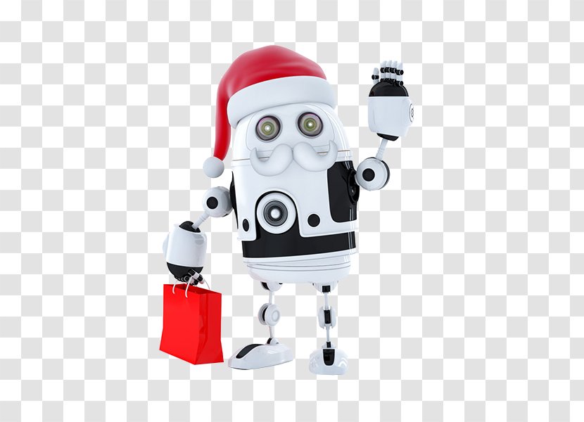 Santa Claus Robot Stock Photography Android Illustration - Technology - Mention Red Bags Transparent PNG