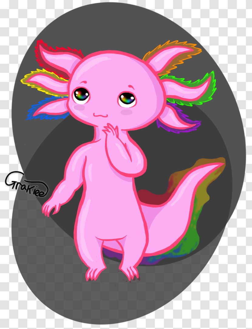 Axolotl Pixel Art Clip - Rainbow Transparent PNG