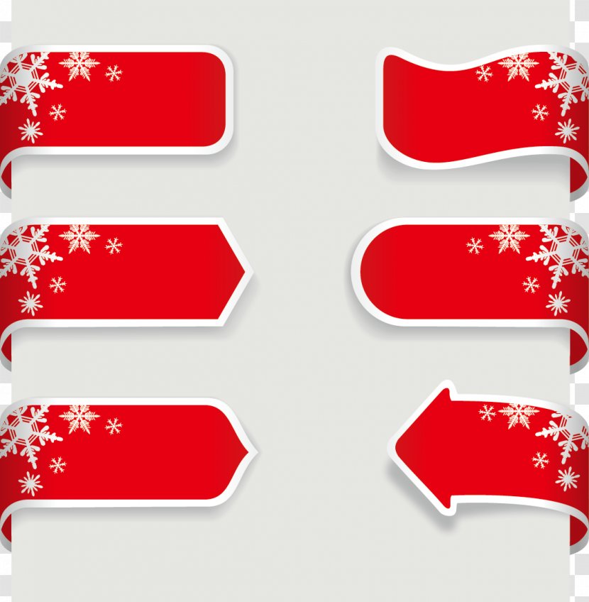 Christmas Ribbon Banner Clip Art - Creative Label Transparent PNG