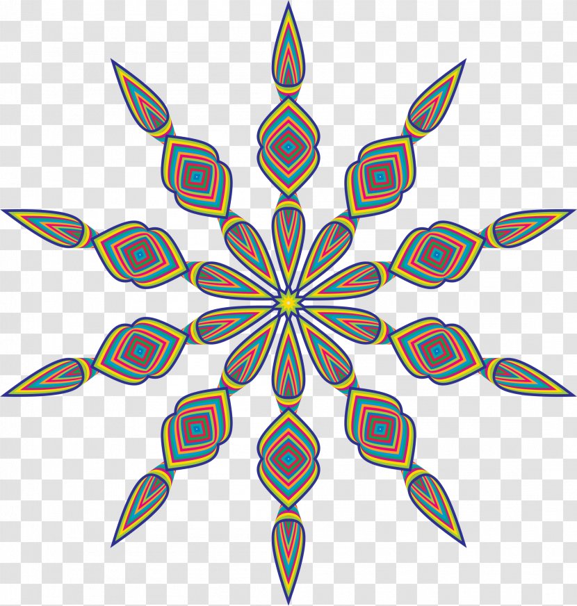 Geometry Snowflake - Line Art Transparent PNG