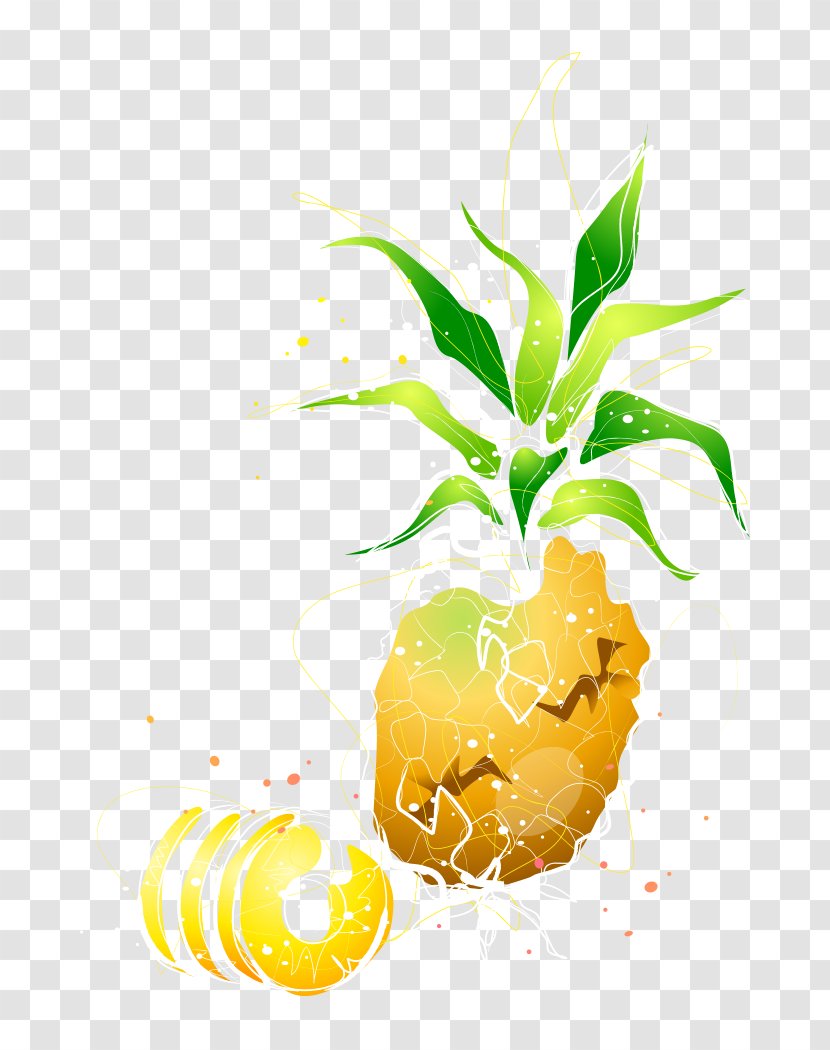 Pineapple Download Clip Art - Hand Drawn Cartoon Yellow Transparent PNG