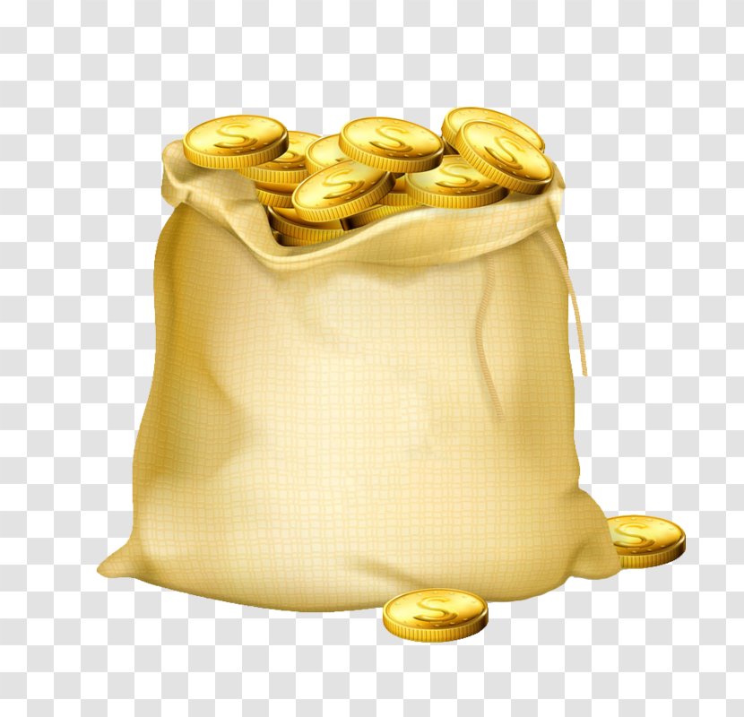 Gold Coin Handbag - Commodity - Golden Purse Transparent PNG
