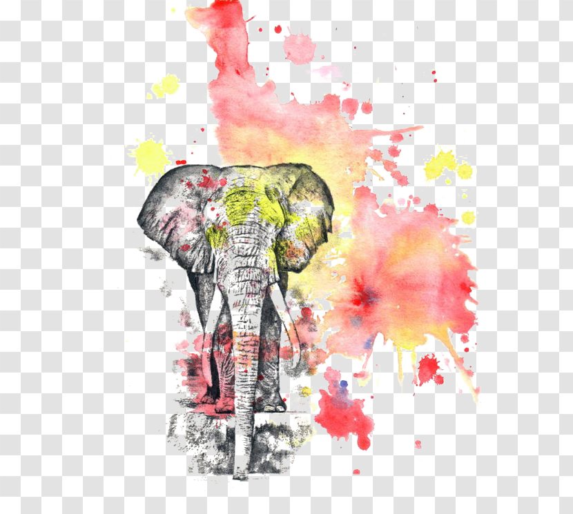 Watercolor: Flowers Watercolor Painting Printmaking Elephant Transparent PNG