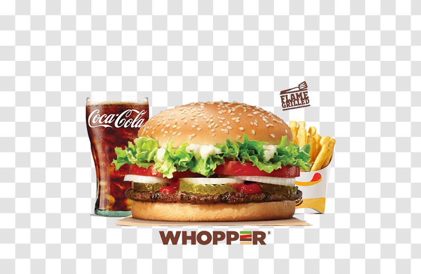 Whopper Hamburger French Fries Junk Food Burger King - Beef Transparent PNG
