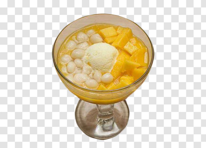 Ice Cream Vegetarian Cuisine Sago Soup Dessert - Sweet And Mango Physical Map Transparent PNG