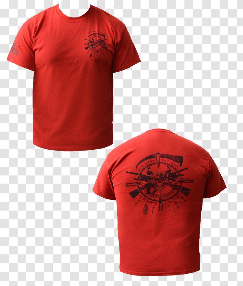 T-shirt Red Blue Sleeve - Neck Transparent PNG