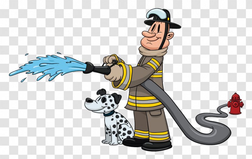 Firefighter Cartoon Fire Department Firefighting - Hydrant - Fireman Sprinkler Transparent PNG