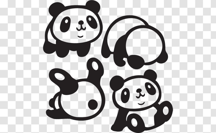 Giant Panda Drawing Bear Red - Smile Transparent PNG