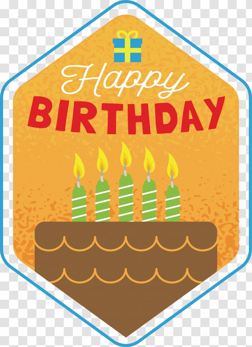 Birthday Cake - Hexagon Label Transparent PNG