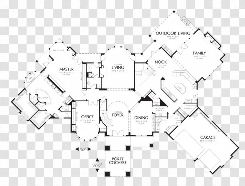 House Plan Square Foot Floor - Villa Transparent PNG