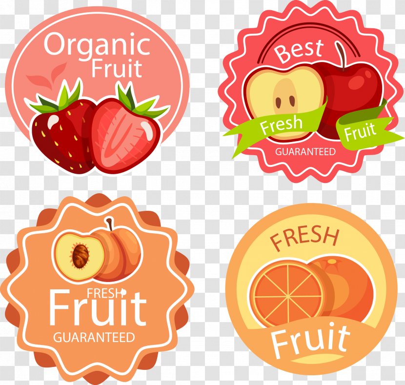 Label Fruit Sticker Strawberry - Raster Graphics - Vector Hand Painted Transparent PNG