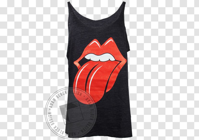T-shirt Sleeve Neck Outerwear Font - Red - Rolling Stones Lips Transparent PNG
