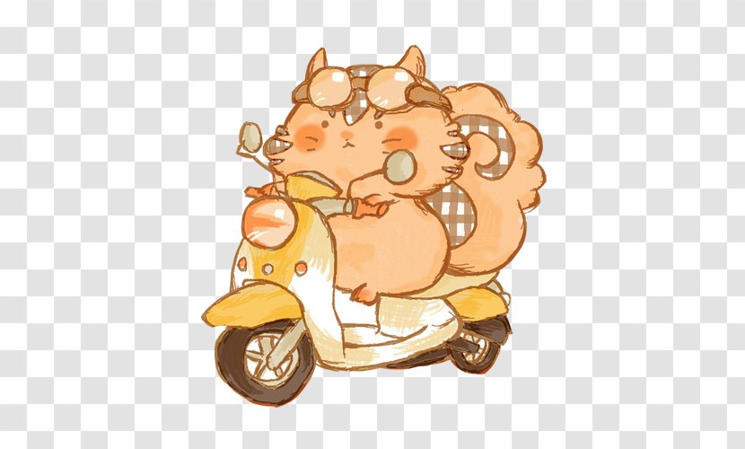 Scooter Motorcycle Illustration - Art - Civet Cats Motorbike Hand Painting Transparent PNG