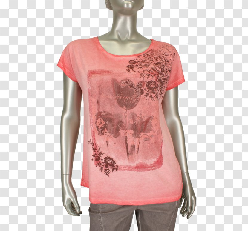 T-shirt Shoulder Sleeve Blouse Pink M Transparent PNG