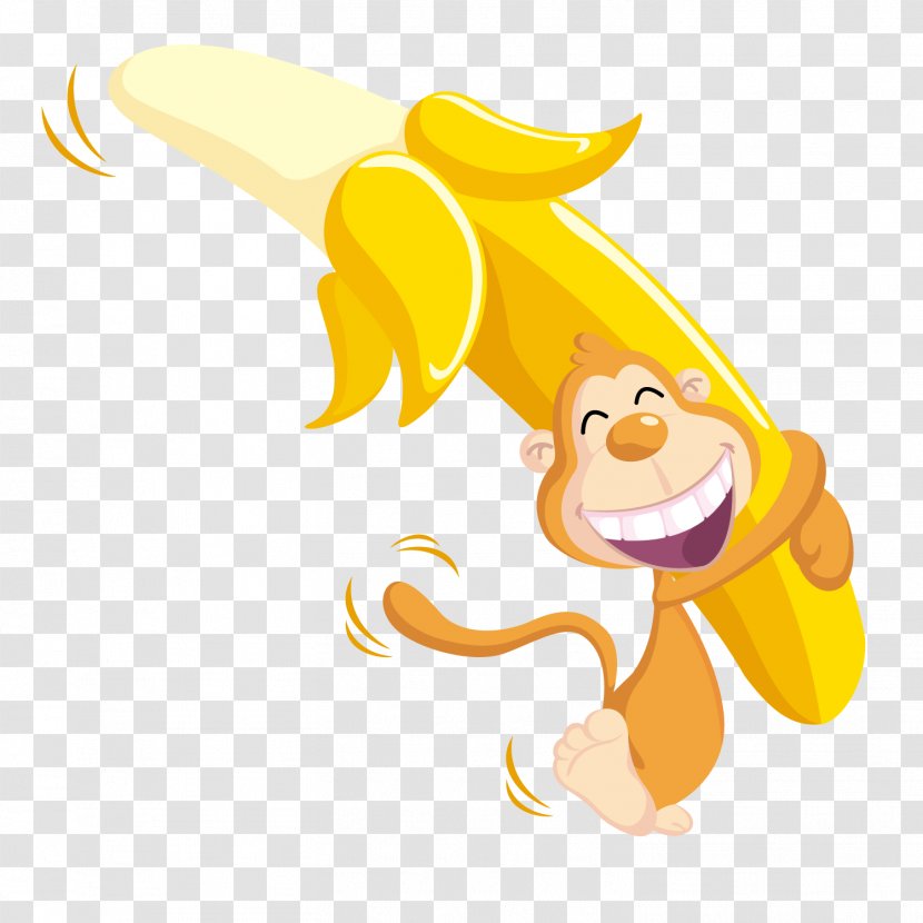 Monkey T-shirt Clip Art - Banana - Vector Happy Transparent PNG