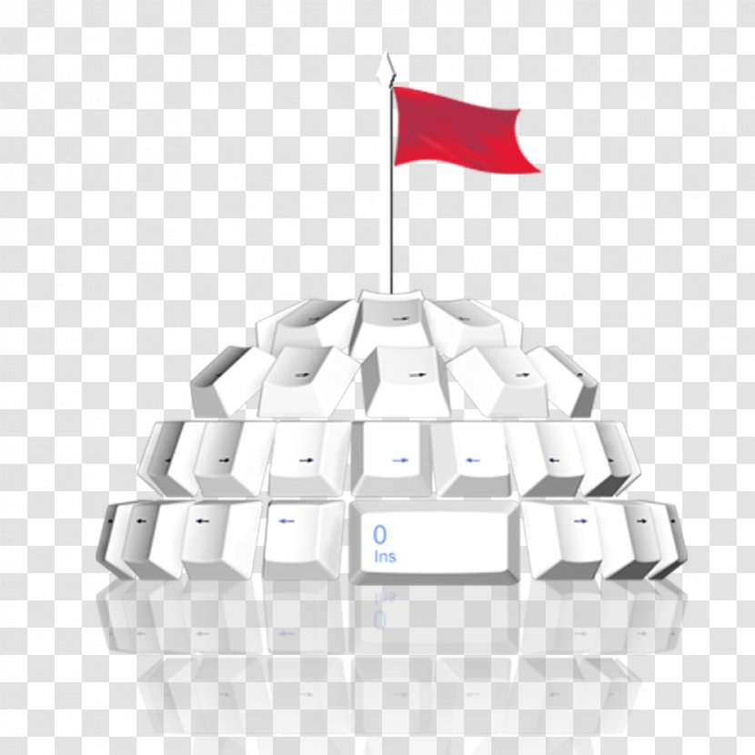 Brand Pattern - White - Red Free Keyboard Pull Creative Perspective Transparent PNG