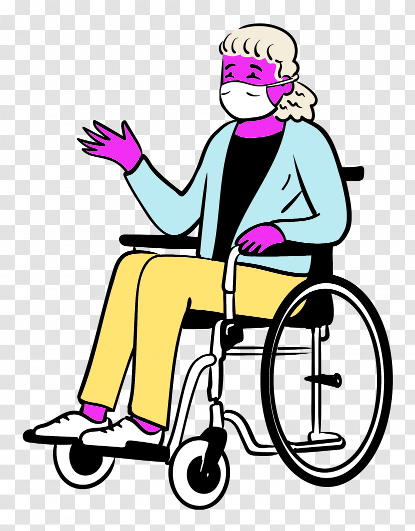 Woman Wheelchair Medical Mask Transparent PNG