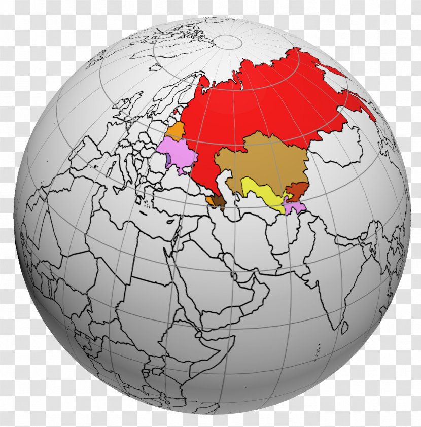 Russia Commonwealth Of Independent States Belarus Kazakhstan World - Sphere - Map Transparent PNG