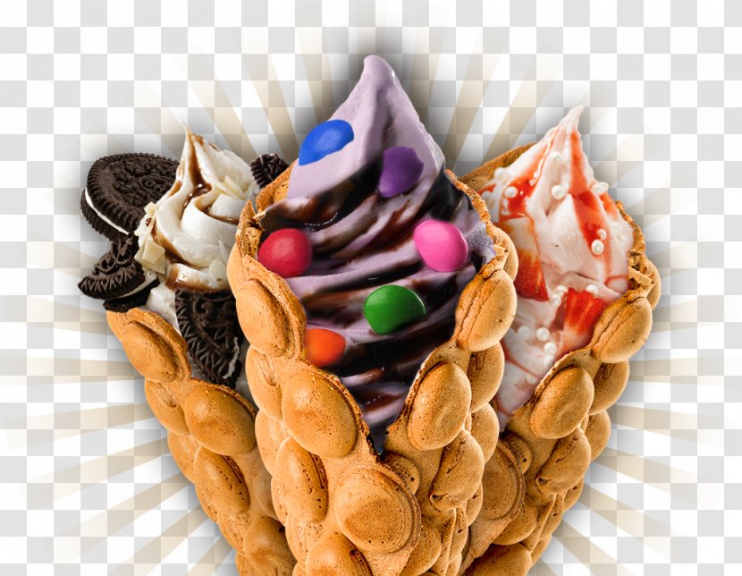 Egg Waffle Ice Cream Pancake Bubble Tea - Dish Transparent PNG