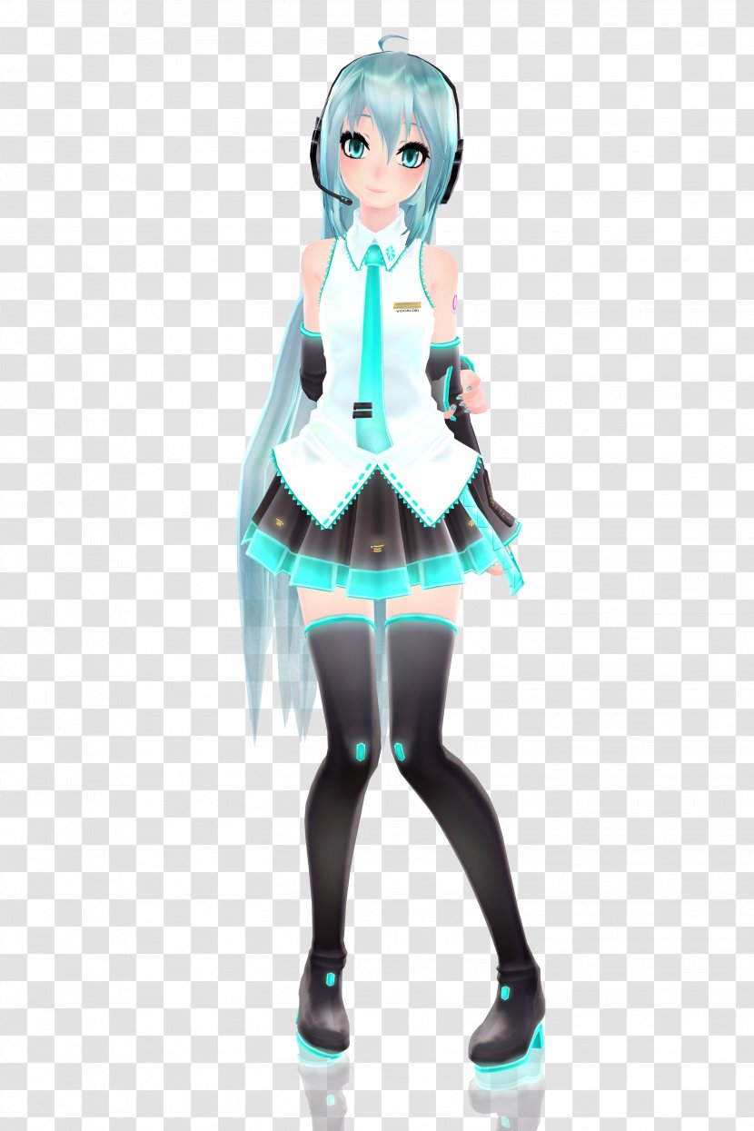 Hatsune Miku MikuMikuDance Ponytail DeviantArt - Action Toy Figures Transparent PNG