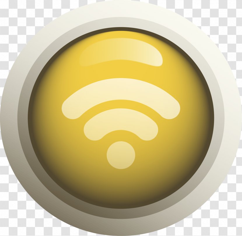 Computer Network Button Download - Yellow Spherical Signal Transparent PNG