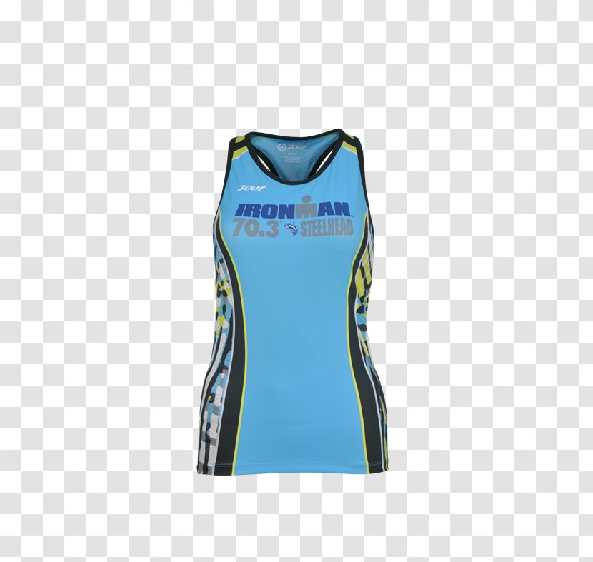 T-shirt Sleeveless Shirt Outerwear Uniform - Electric Blue - IRONMAN-TRIATHLON Transparent PNG