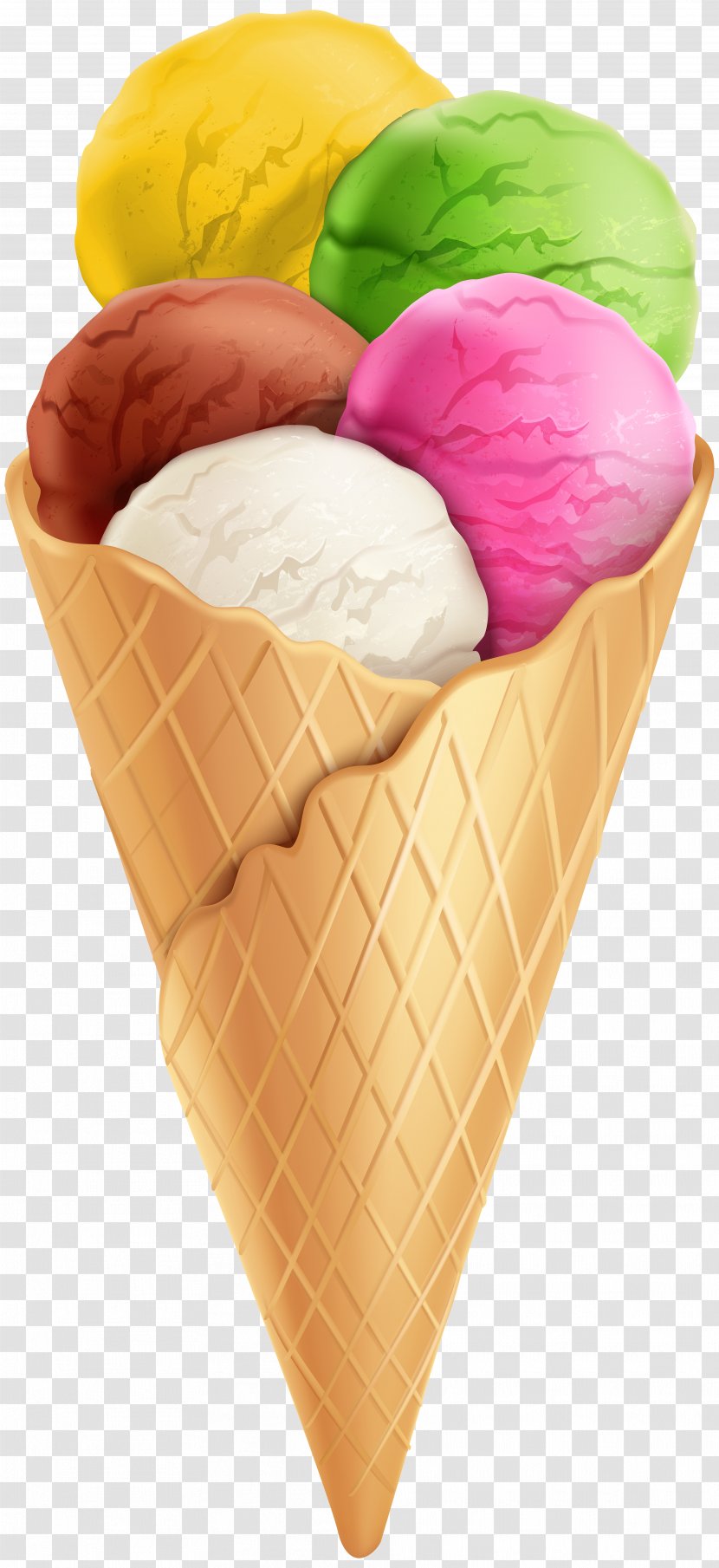 Ice Cream Cones Sundae Neapolitan Chocolate - Waffle Transparent PNG
