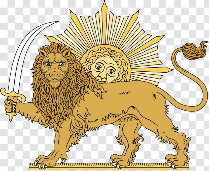 Emblem Of Iran Lion And Sun Persian Empire - Flag Transparent PNG