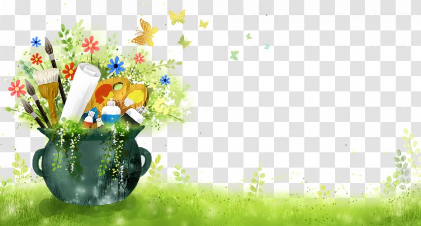 Watercolor Painting Cartoon Illustration - Vase Transparent PNG