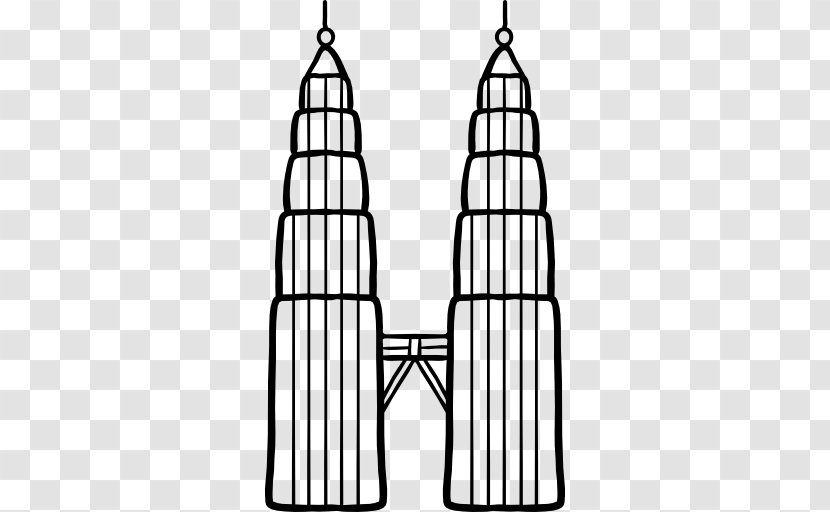 Petronas Towers World Trade Center Drawing - Black And White Transparent PNG