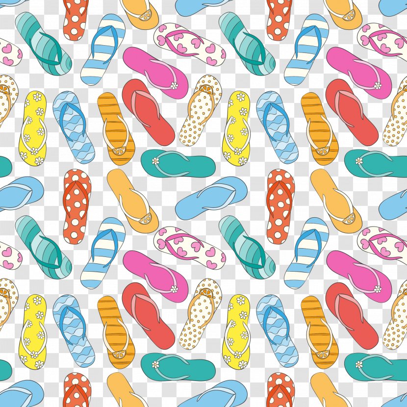 Slipper Flip-flops Telephone - Wrapping Paper - Vector Hand-drawn Cartoon Sandals Transparent PNG