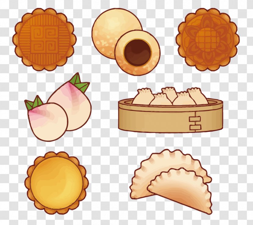 Mooncake Baozi Vector Graphics Dim Sum Food - Animat Transparent PNG