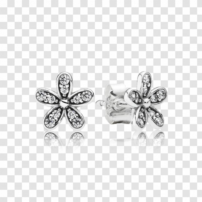 Earring Pandora Jewellery Cubic Zirconia Sterling Silver - Earrings Transparent PNG