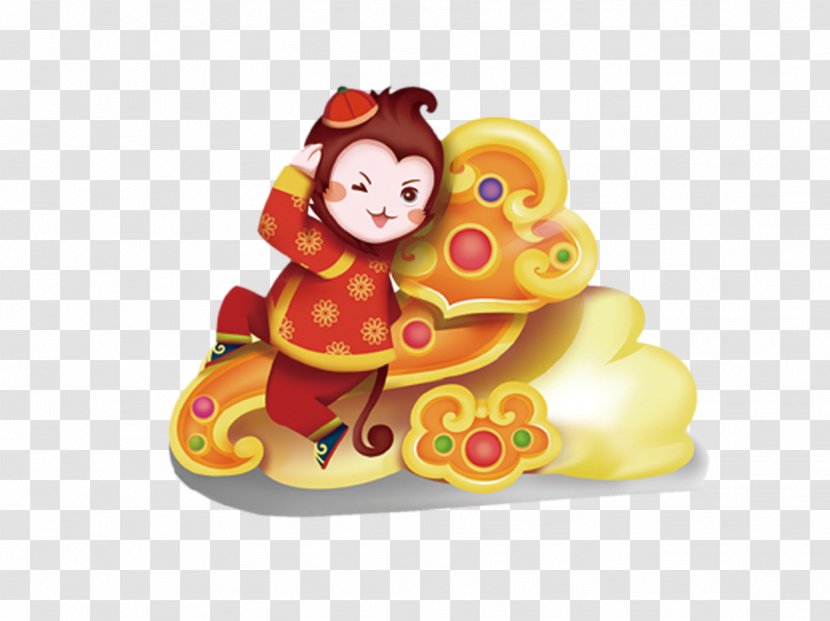 Monkey Poster Lunar New Year Chinese Bainian - Thinking Transparent PNG