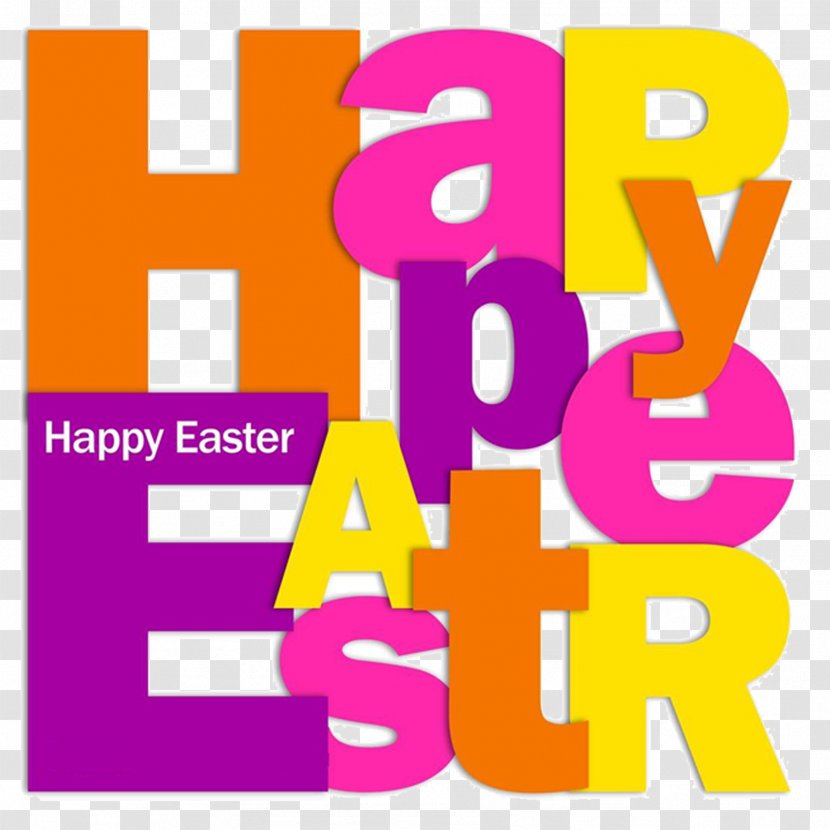 Easter Bunny Egg Happiness - Resurrection Of Jesus - Color Happy English Word Transparent PNG